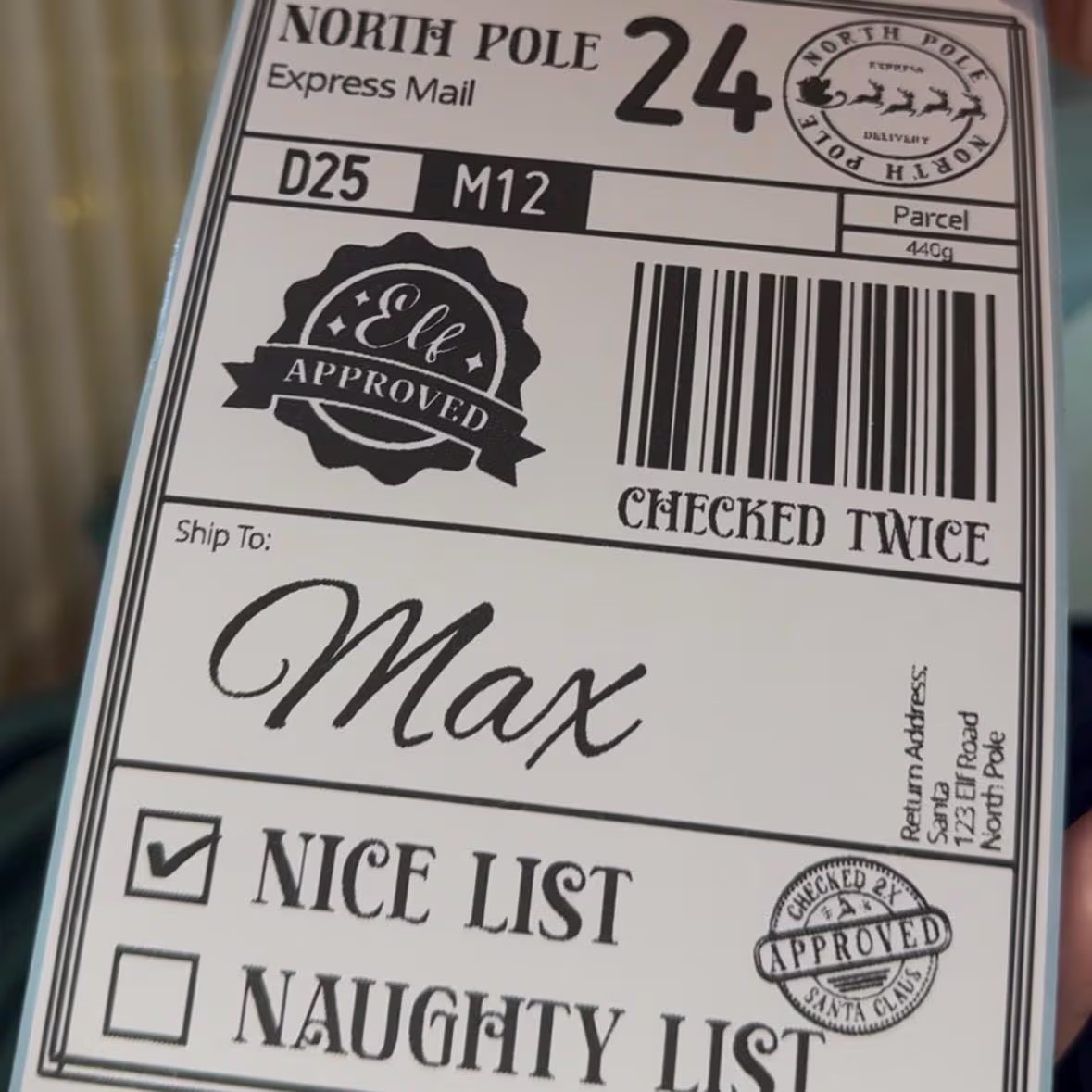 Christmas Postage Label