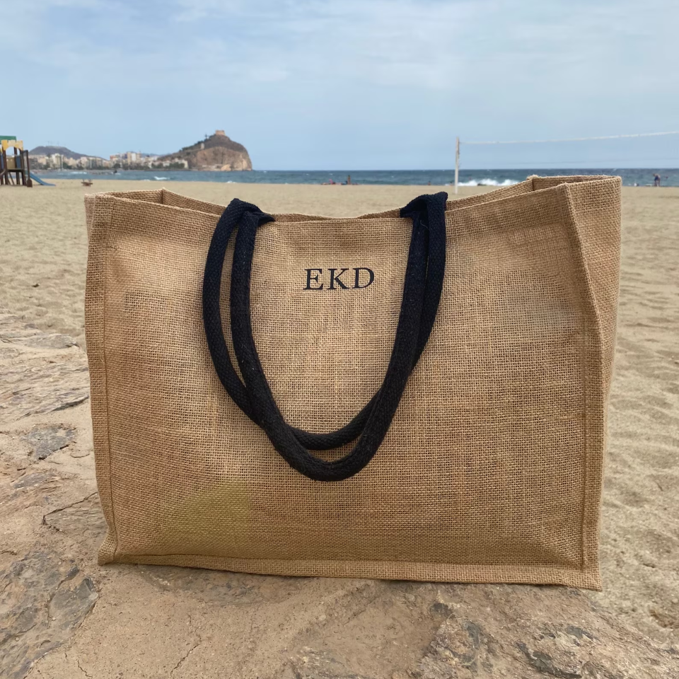 Burlap beach bags online