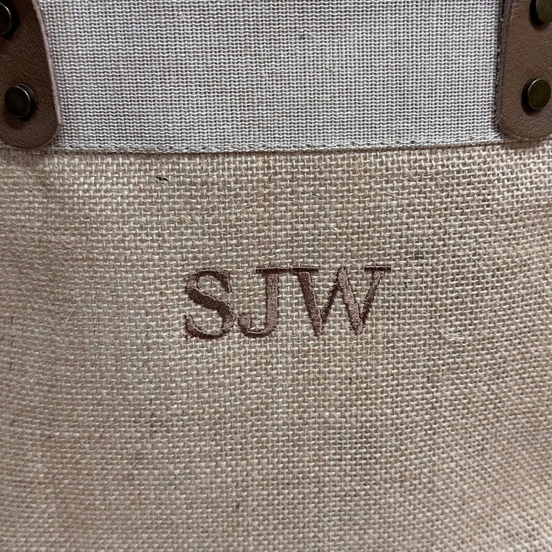 Embroidered Jute Beach Bag