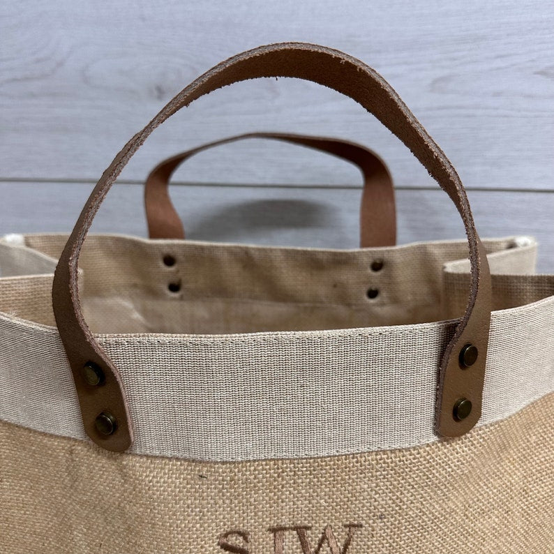 Embroidered Jute Beach Bag