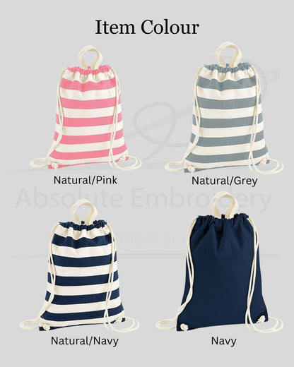 Embroidered Nautical Drawstring Bag