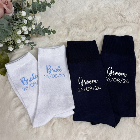 Personalised Bride & Groom Socks