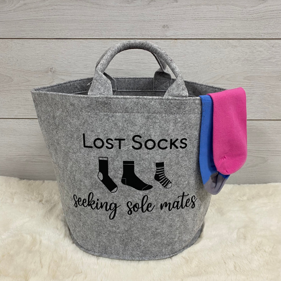 Lost Socks Felt Storage Basket