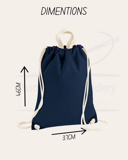 Embroidered Nautical Drawstring Bag