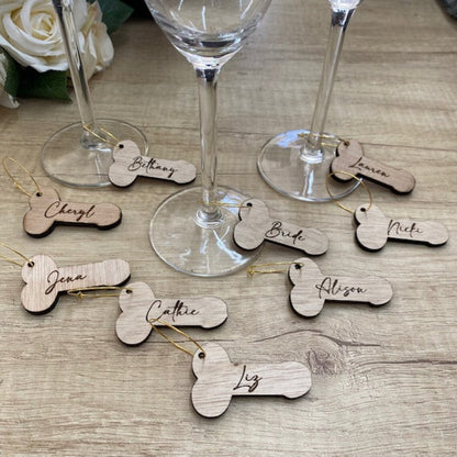 Wooden Hen Party Glass Charm