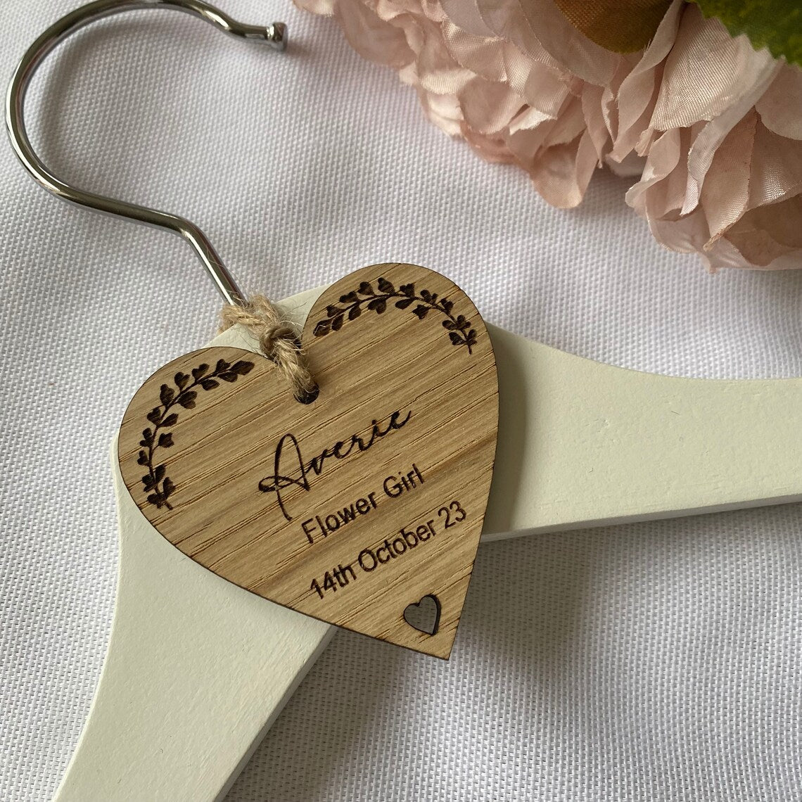 Wooden Wedding Hanger Tag