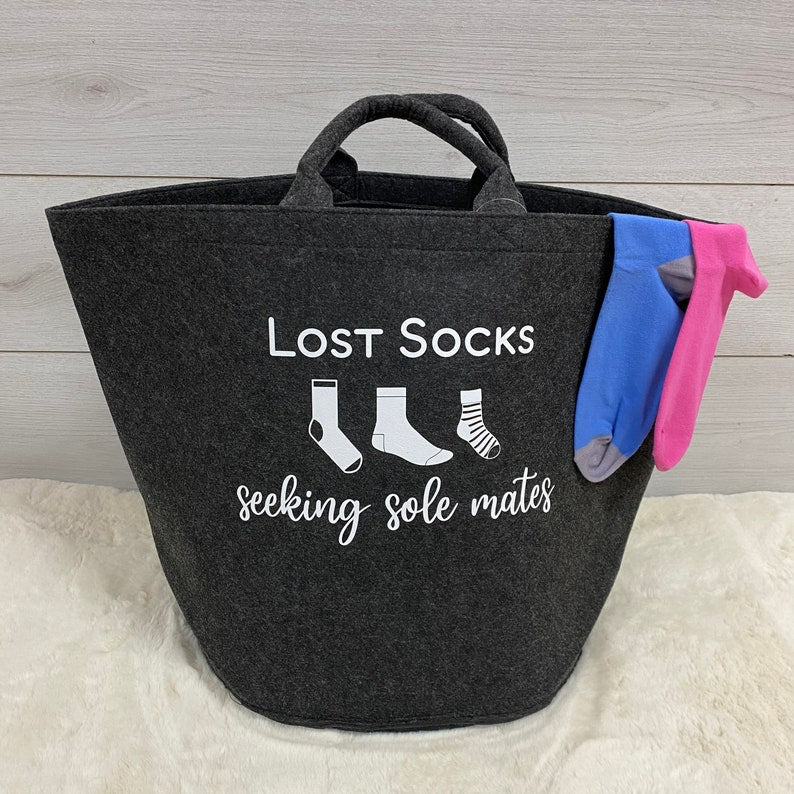 Lost Socks Felt Storage Basket