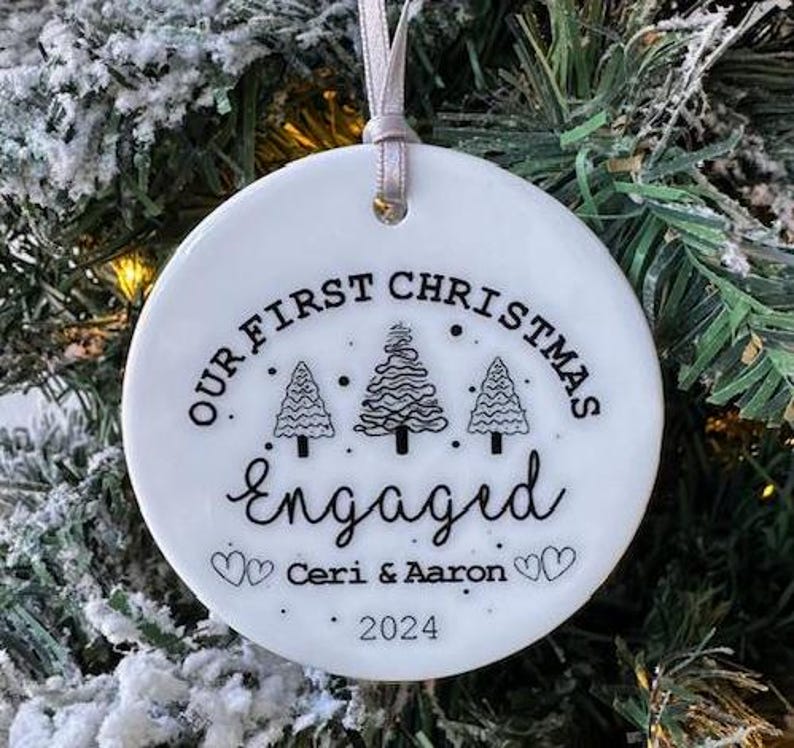 First Christmas Engaged Bauble