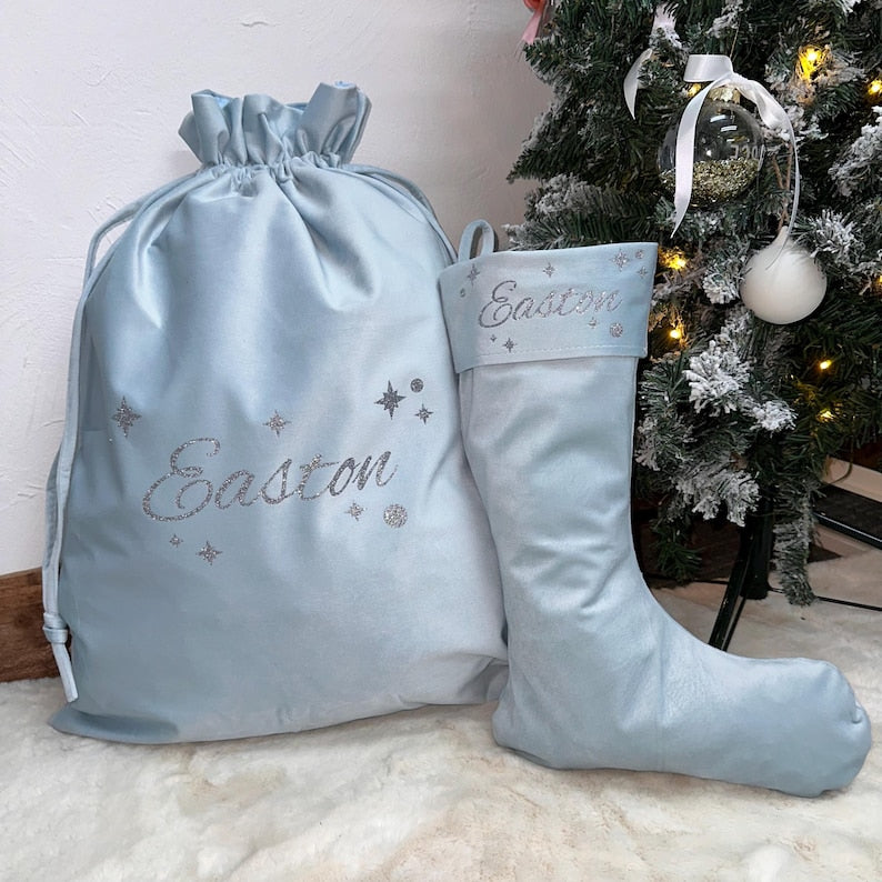 Velvet Santa Sack & Stocking