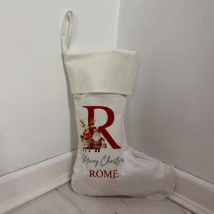 White Velvet Sack and Stocking