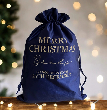 Personalised Velvet Christmas Sack